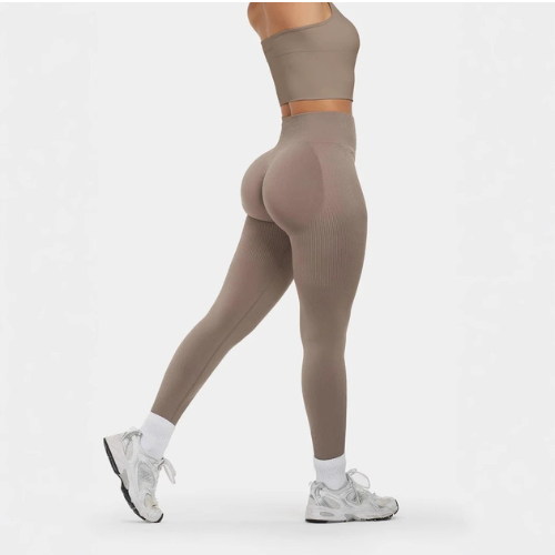 Sömlösa skulpterade ribbade konturleggings