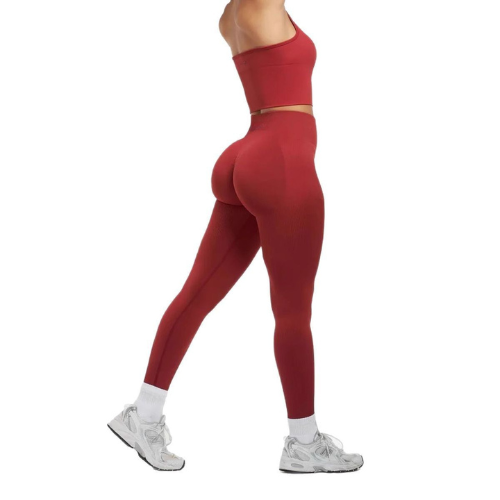 Sömlösa skulpterade ribbade konturleggings